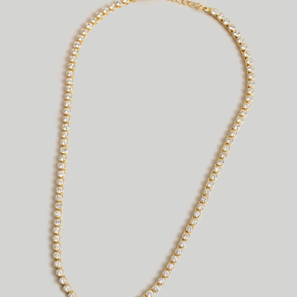 Madewell Tennis Collection Bezel Set Crystal Necklace